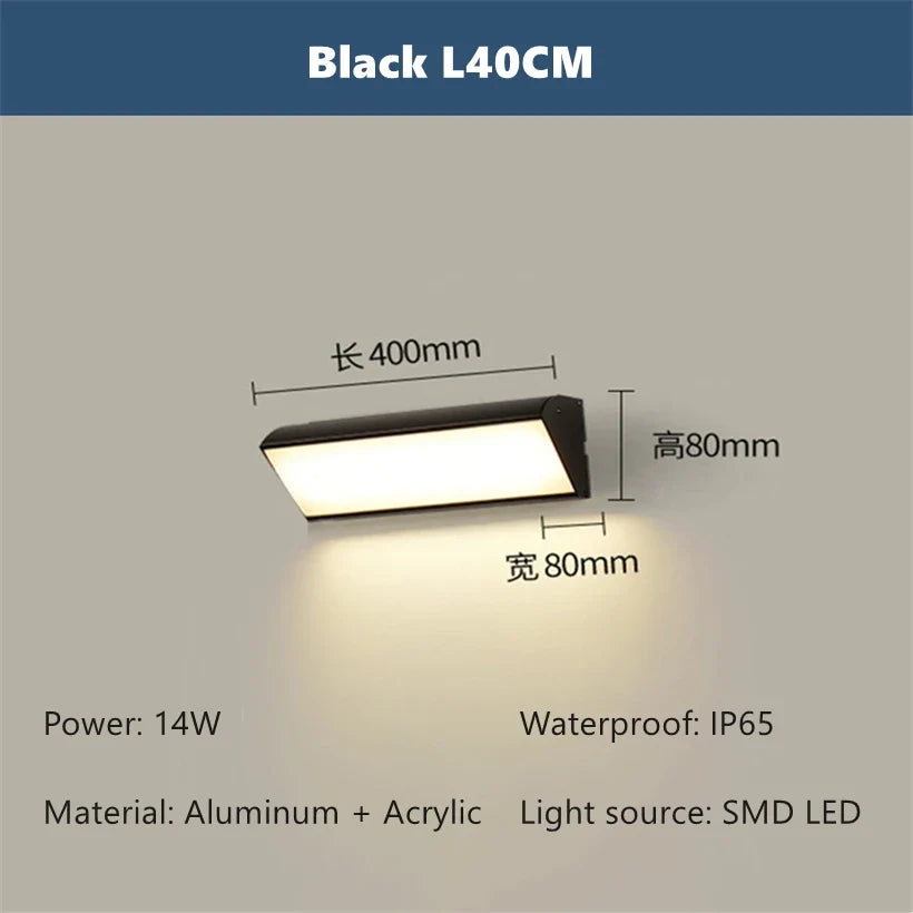 applique murale led minimaliste éclairage extérieur pour jardin et balcon