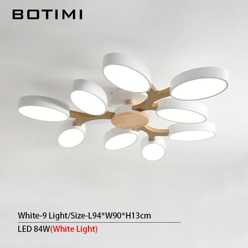 plafonnier LED gris en forme d'arbre