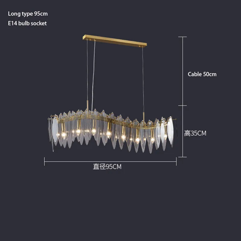 lustre en verre nordique pour décoration intérieure élégante