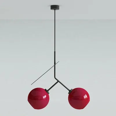 Glass Cherry Pendant Lights Italy Suspension Chandelier Hanging Lamp Red/White