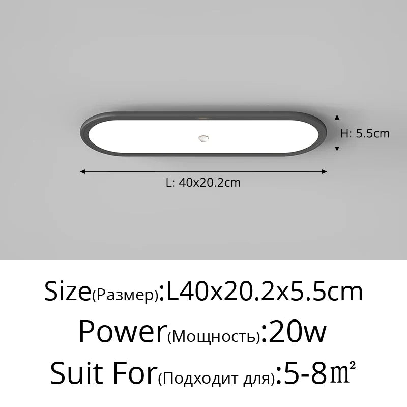 plafonnier led ultra-mince avec capteur de corps humain