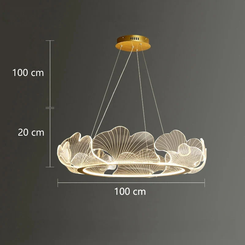 lustre led postmoderne de luxe réglable lotus feuille minimaliste