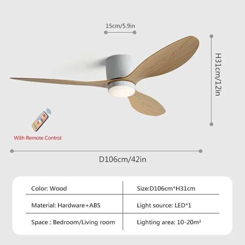 plafonnier ventilateur lumineux avec télécommande design nordique