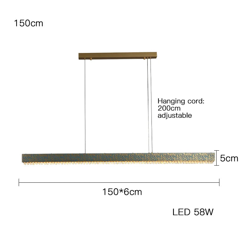 lustre en cristal cuivre postmoderne avec led dimmable