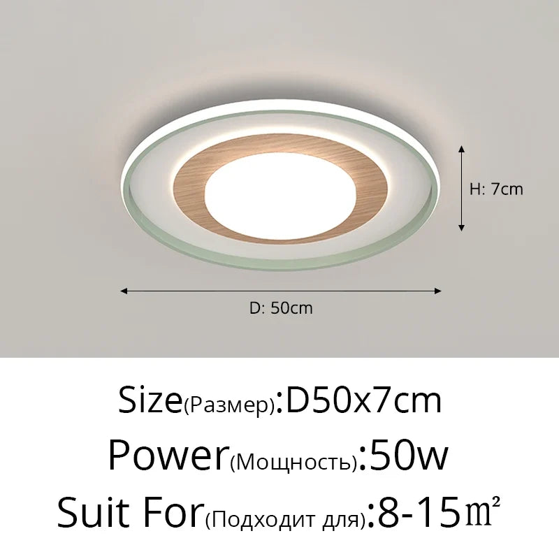 lampe de salon minimaliste carrée à grains de bois