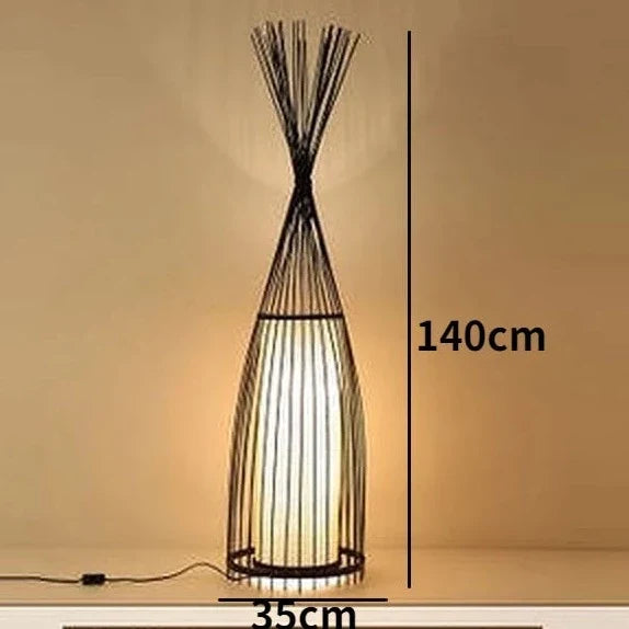 Lampadaire en bambou de style chinois
