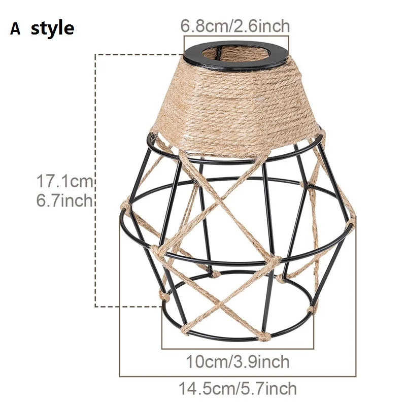 suspension industrielle rétro avec interrupteur et corde de chanvre