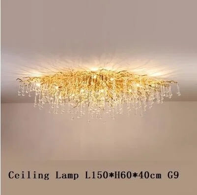 lustre en cristal led de luxe moderne simple intérieur