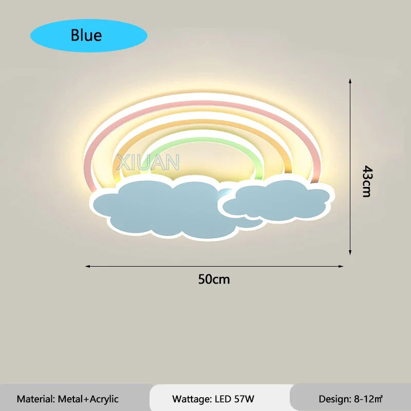 plafonnier nuage arc-en-ciel pour chambre d'enfant décorative et chaleureuse