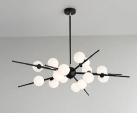 lustre moderne led en verre boule pour décoration maison