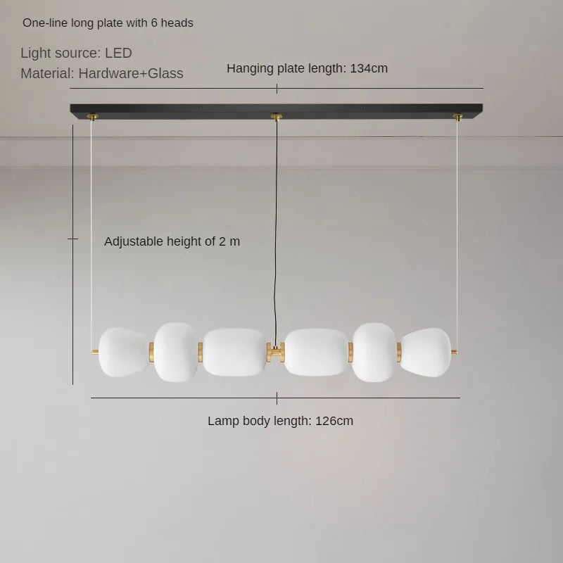 lustre led en verre design minimaliste artistique pour intérieur créatif