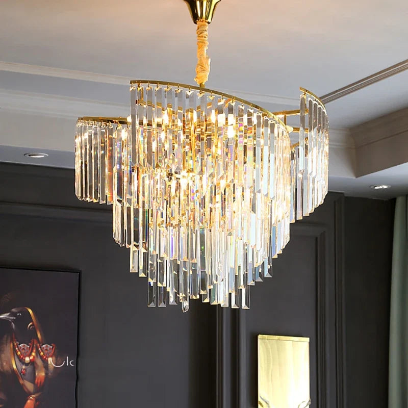 lustre en cristal design dimmable pour une ambiance élégante
