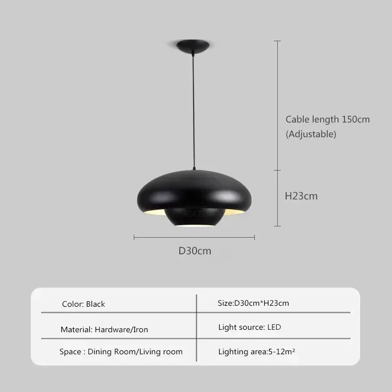 Suspension led nordique simple champignon suspendus