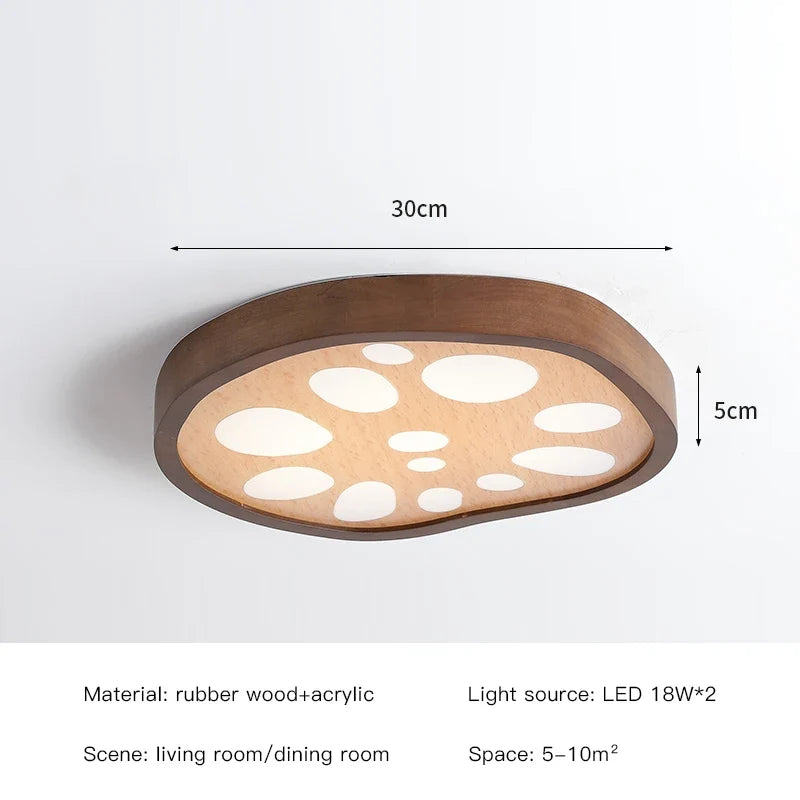 2023 New Lotus Root Ceiling Lamp for Living Room Bedroom Children's Study Kitchen Home LED Light Fixture Modern Wood Chandelier