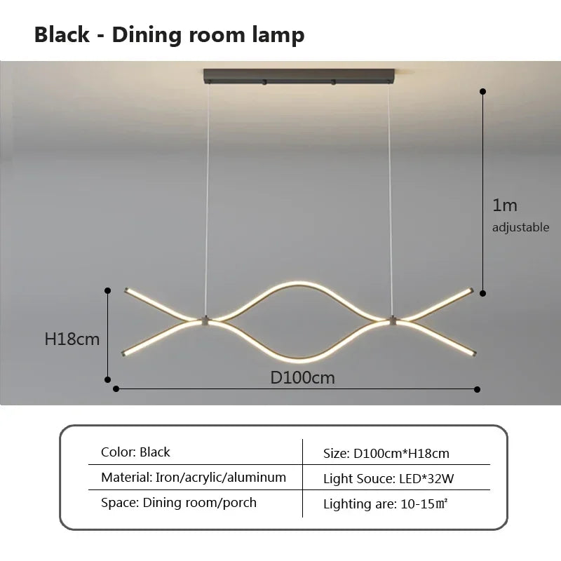 suspension moderne à LED pour un éclairage intérieur élégant