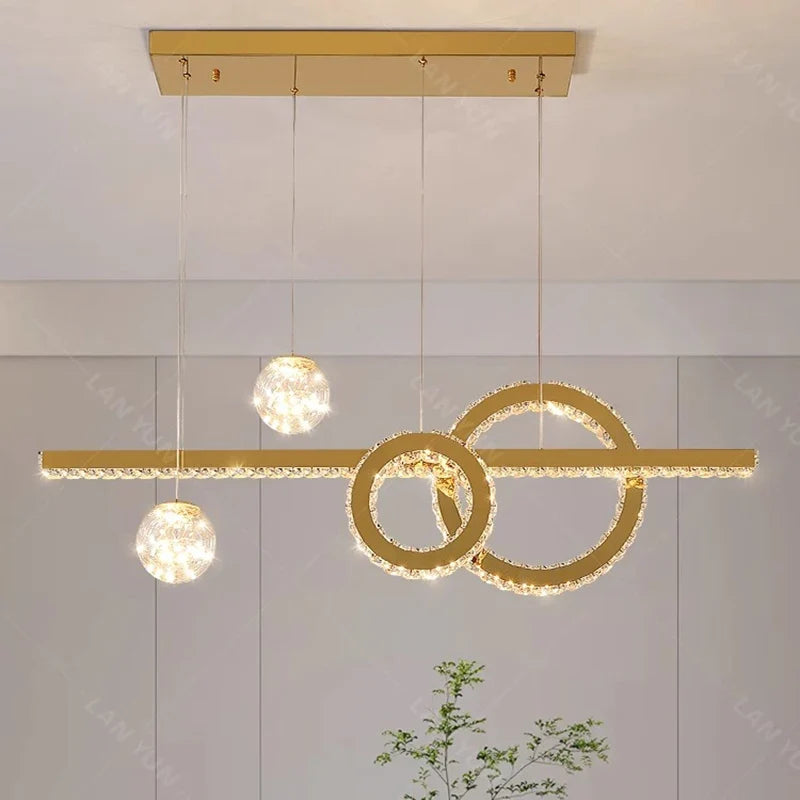 Lustre moderne en cristal pour éclairage intérieur