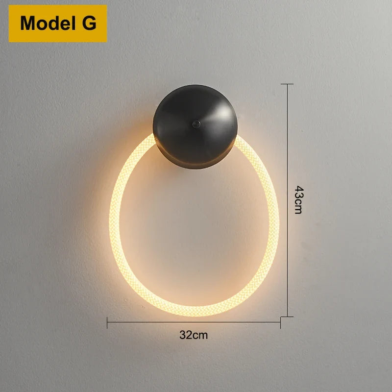 Applique murale moderne en Tube de néon LED tissé en Silicone