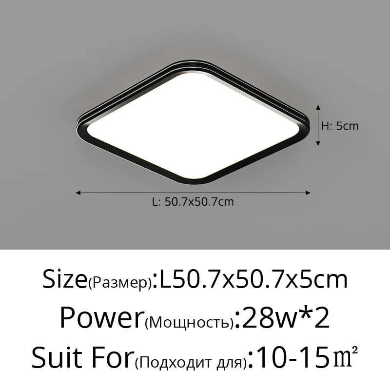 plafonnier led ultra mince moderne à quatre grilles décoratif intérieur