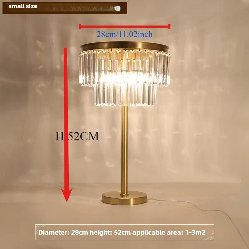 lampe de bureau en cristal de cuivre design moderne luxe