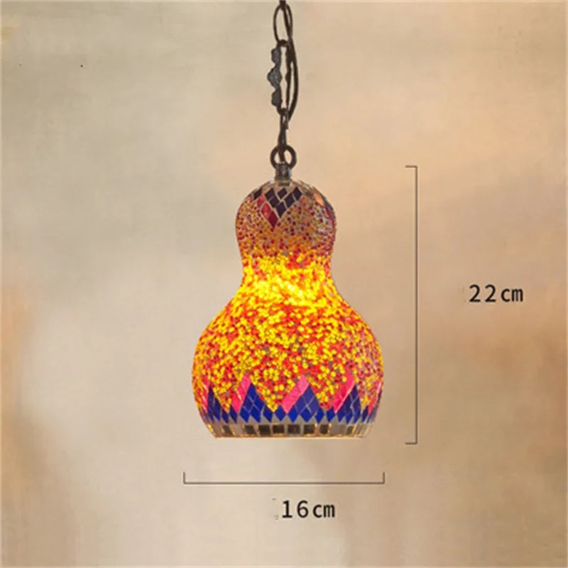 lustre en mosaïque turque fait main style art déco romantique en verre coloré