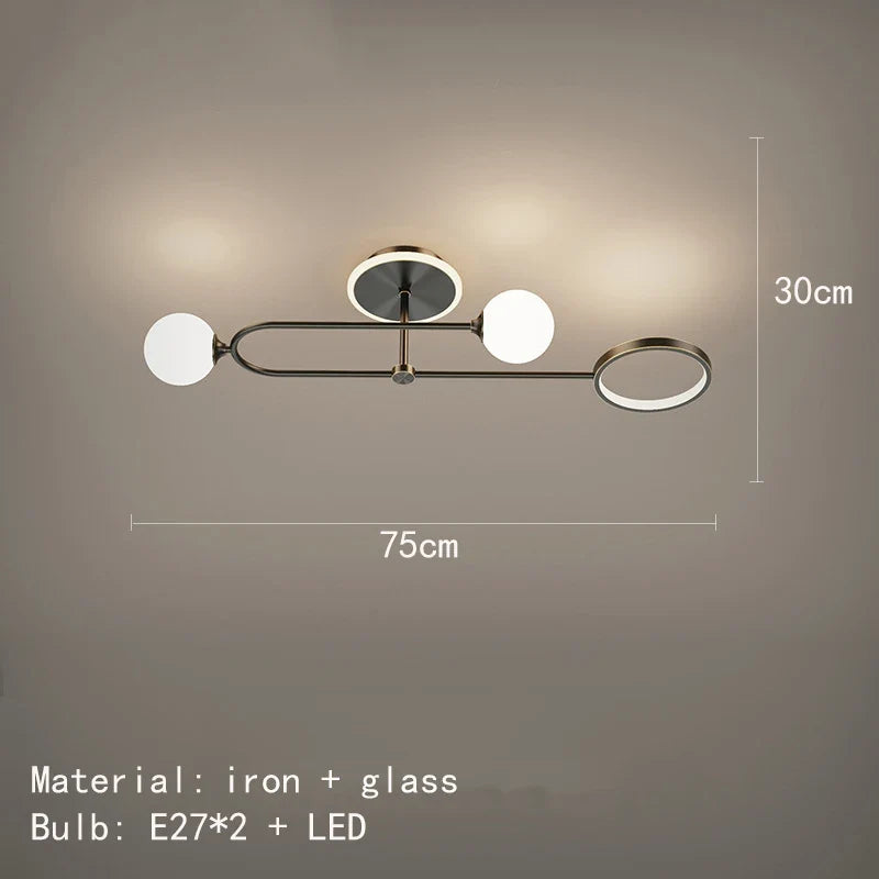 lustre led moderne en verre pour