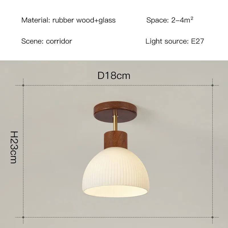 plafonnier led bois verre allée couloir vestiaire balcon nordique