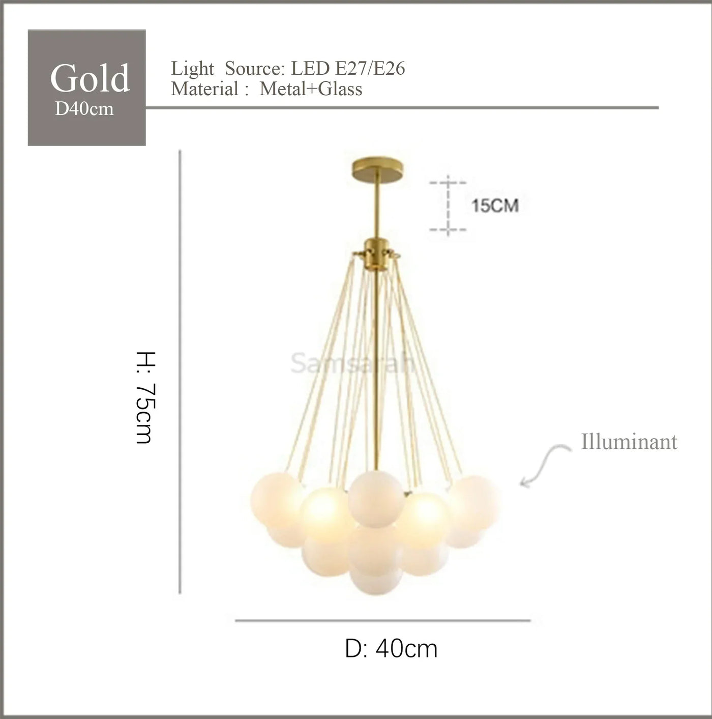 suspension en verre au design nordique pour décoration intérieure élégante