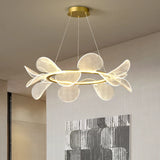 lustre en acrylique avec anneau doré à intensité variable  livraison directe