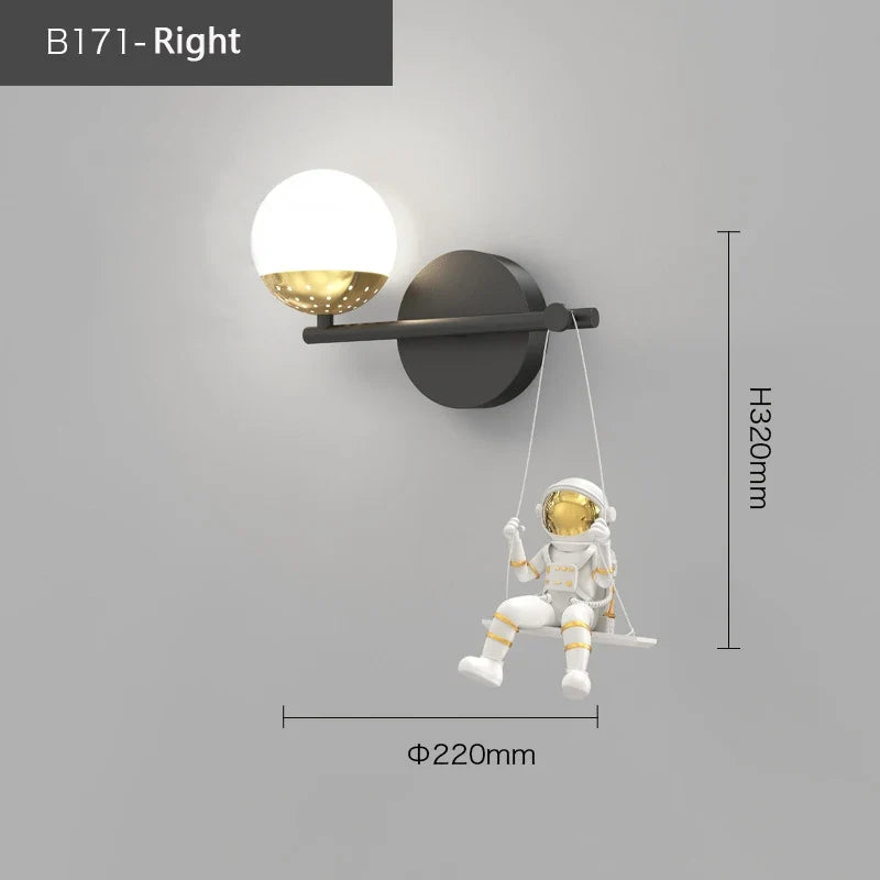 applique murale créatives d'astronaute pour décoration moderne