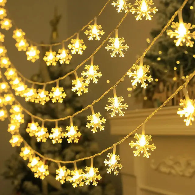 guirlande lumineuse flocon de neige pour décorations de Noël et fêtes