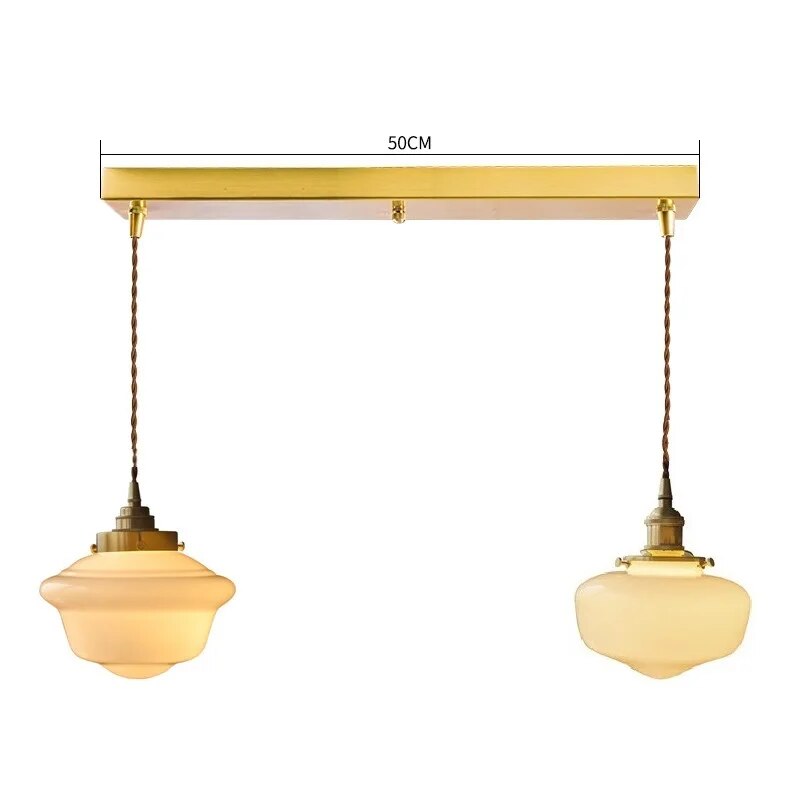 Suspension LED en verre blanc laiteux