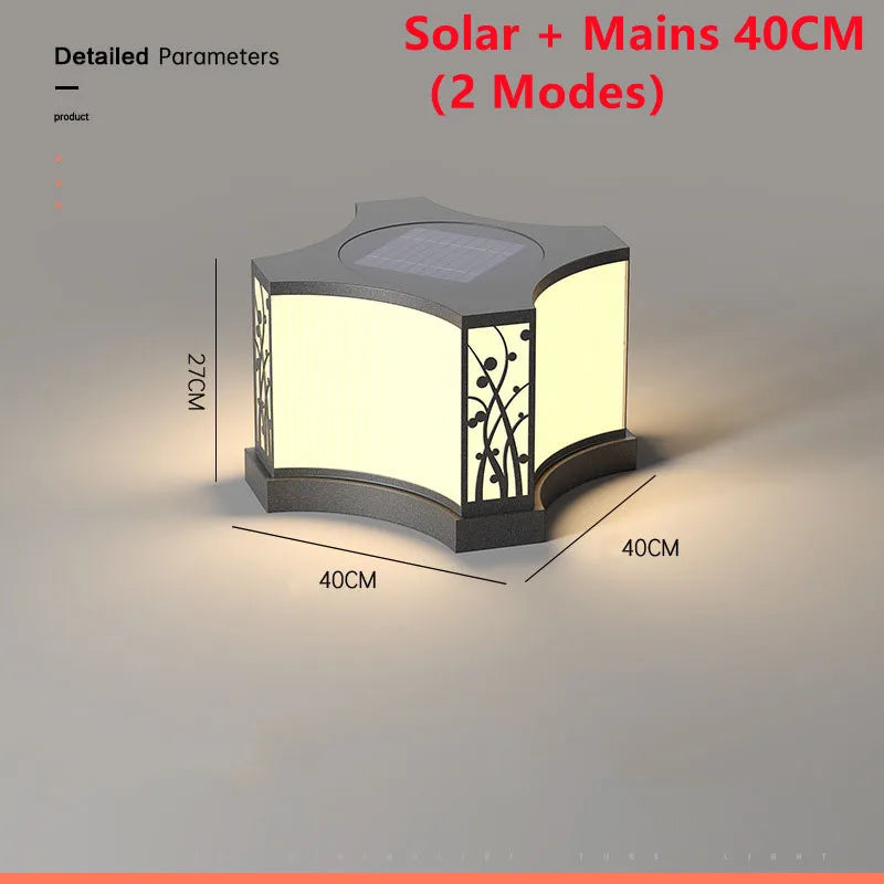 lampe solaire extérieure led en acier inoxydable pour jardin et clôture