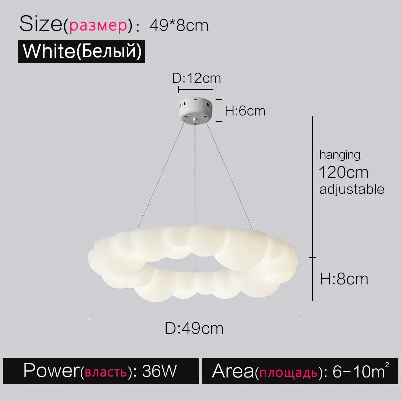 Nordic Living Room Pendant Lamp Modern Simple Atmosphere Cream Wind Lamp Decoration Bubble Restaurant Lamp Master Bedroom Lamps