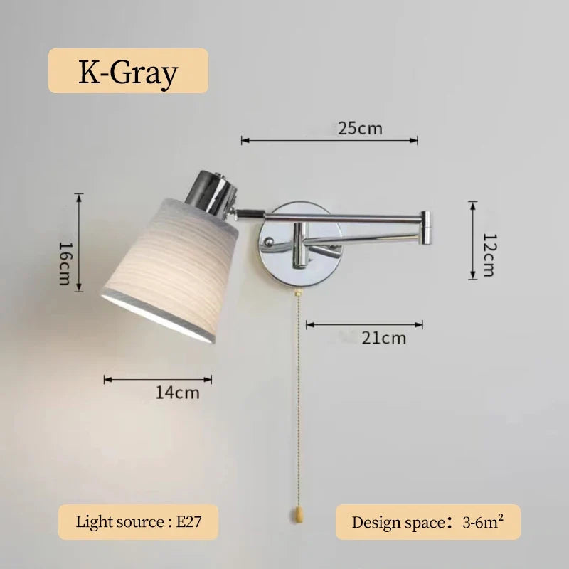 applique murale télescopique moderne lampe de lecture pliable minimaliste