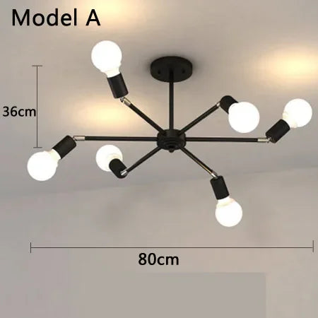 lustre moderne industriel pour décoration intérieure rétro simple