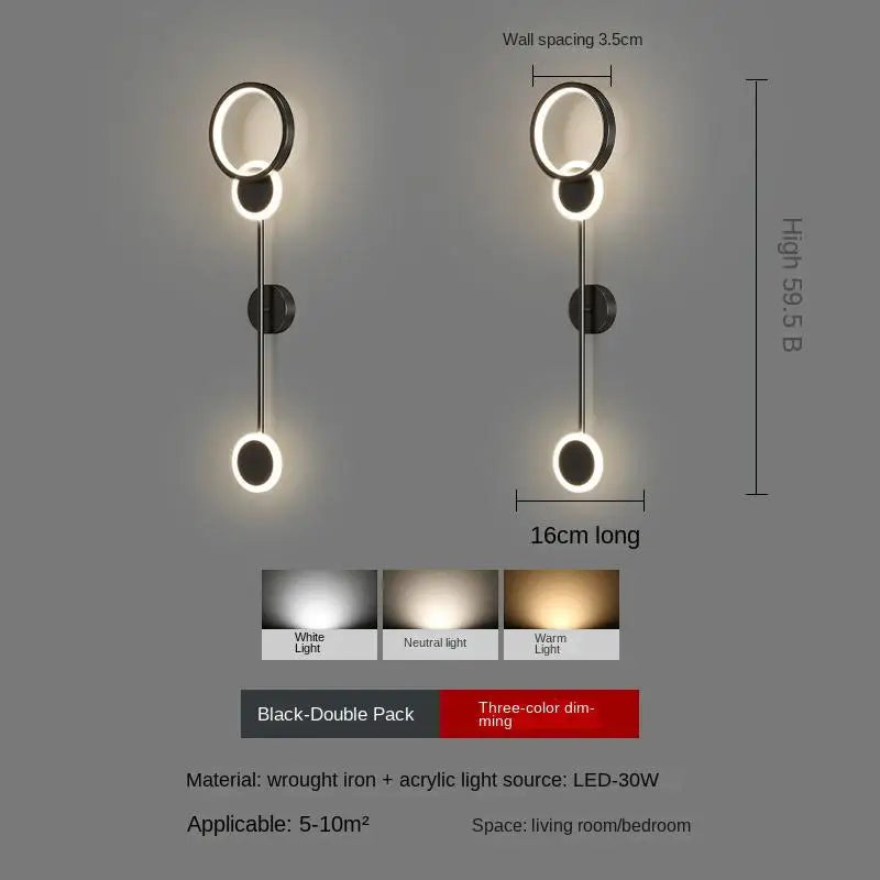 Nordic minimalist living room background wall light, modern creative corridor hallway light, bedroom bedside decorative light