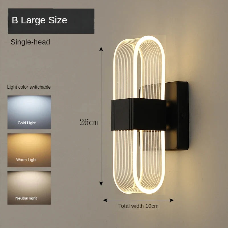 applique murale moderne en acrylique pour décoration intérieure à led