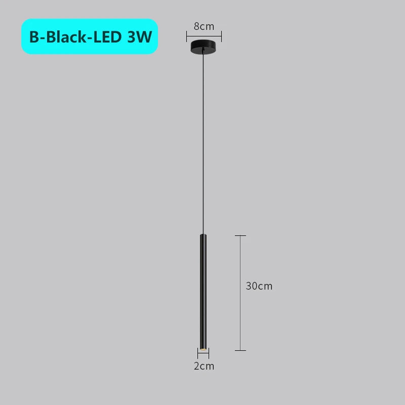 suspension moderne à tube long en led pour décoration intérieure luxe