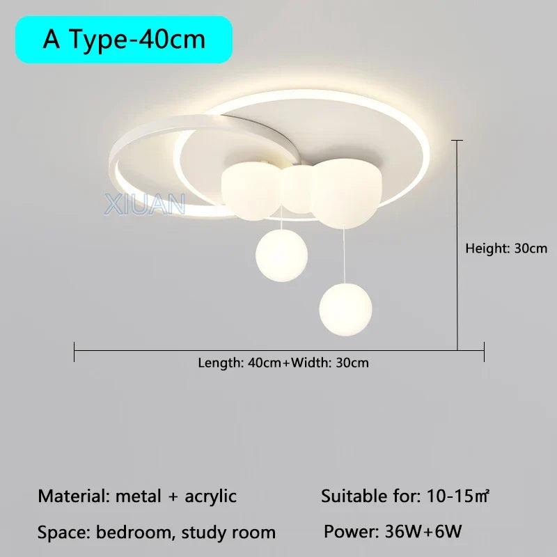 plafonnier minimaliste avec bulle suspendue et lustre en nuage