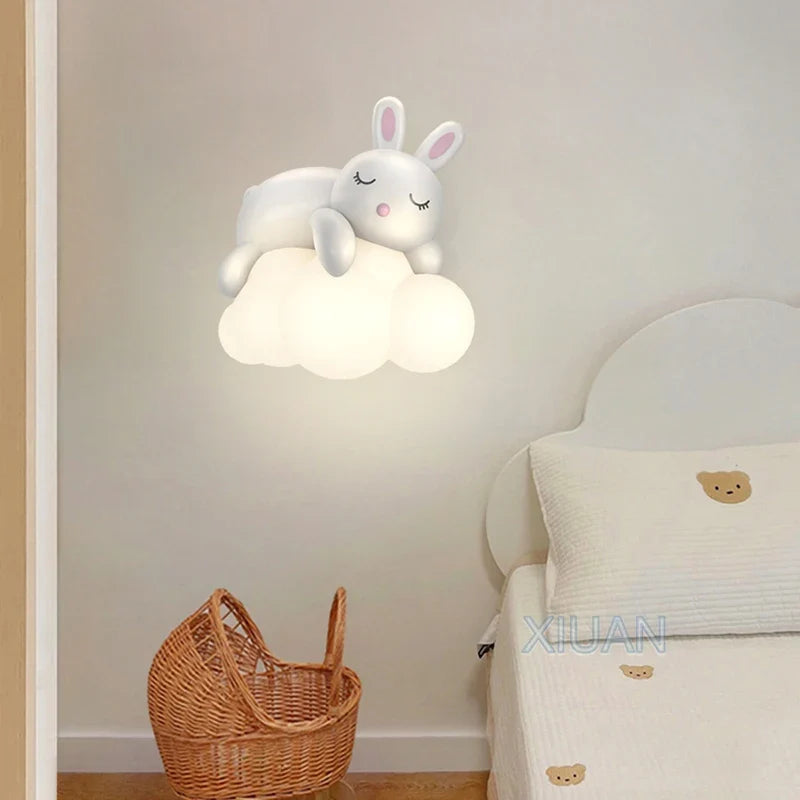 applique murale ours polaire et lapin pour chambre d'enfants