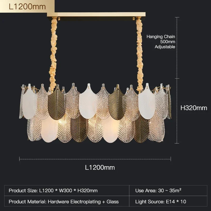 Luxe postmoderne LED lustre éclairage E14 salon Villa hall grands lustres décoration de la maison en verre longue lampe suspendue