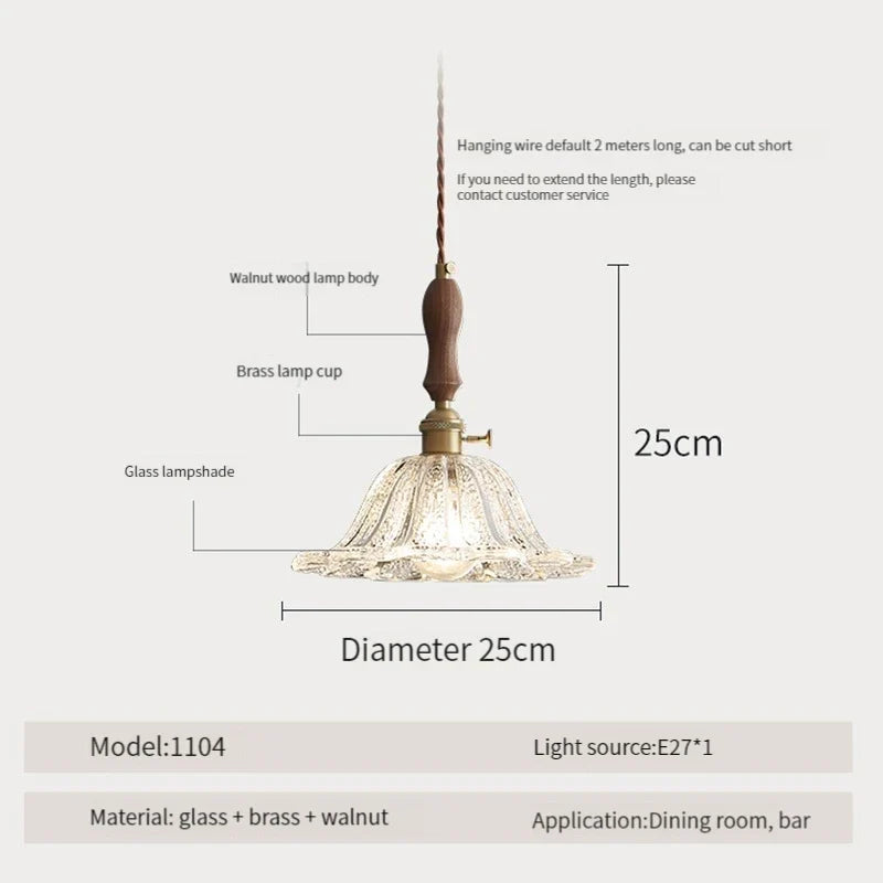 suspension luminaire moderne en bois verre et laiton