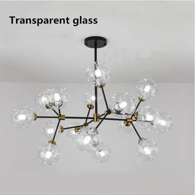 lustre suspendu design en verre pour décoration intérieure