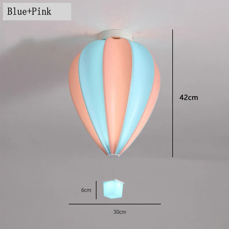 Kids Children's Ceiling Chandelier Light Air Ballon Design Remote Control LED Pendant Chandelier Lamps White Pink Yellow Blue