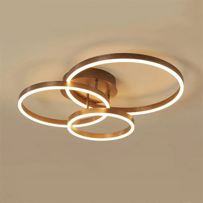 plafonnier led rond doré avec abat-jour acrylique créatif
