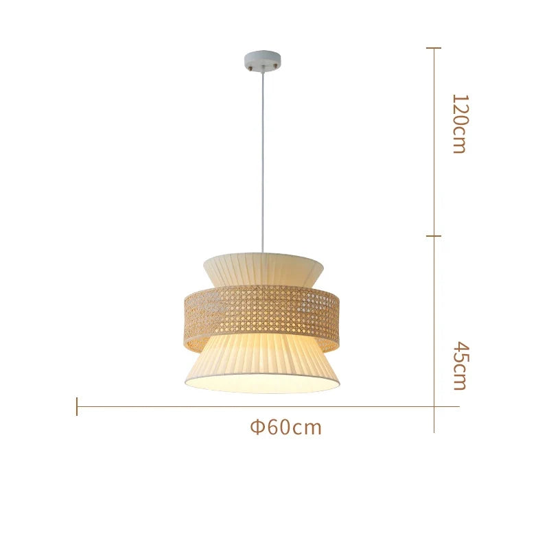 Lampe en rotin japonais Wabi Sabi