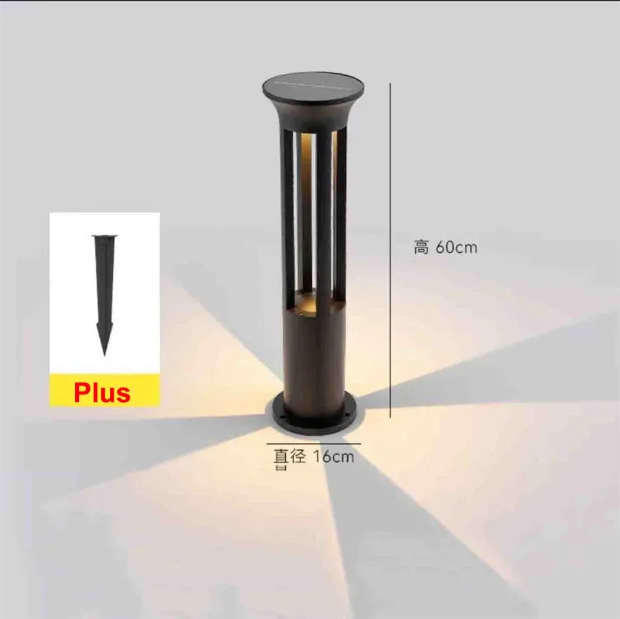 lampe solaire d'extérieur en aluminium pour éclairage de jardin