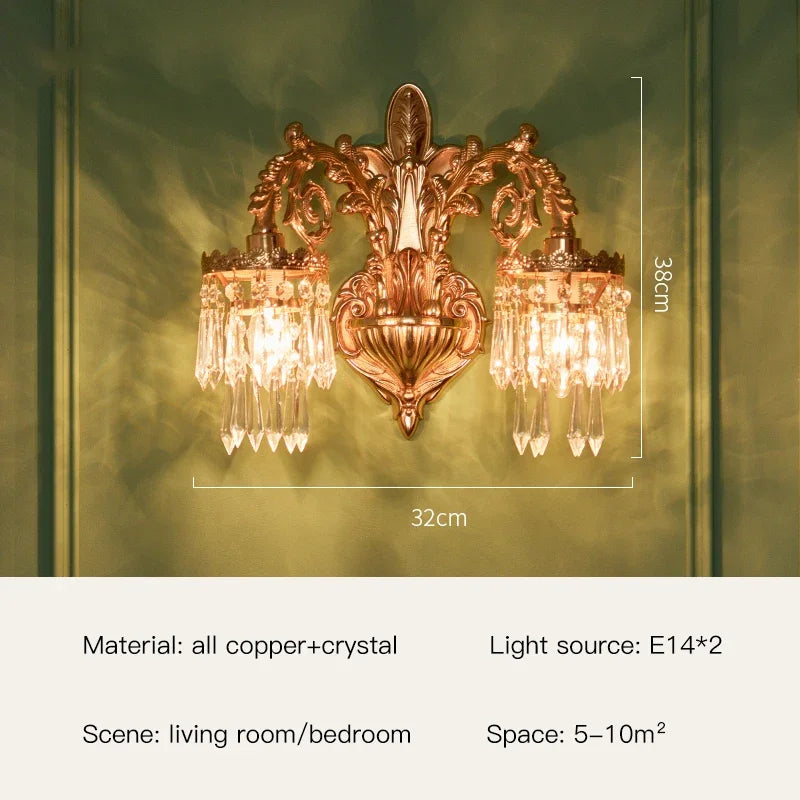 applique murale classique luminaire décoratif en cristal pour intérieur