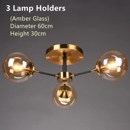 lustre moderne en verre boule pour un éclairage élégant