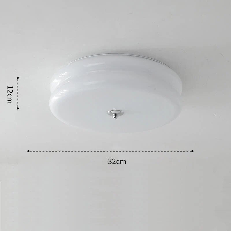 Plafonnier rétro français en verre crème pour chambre à coucher